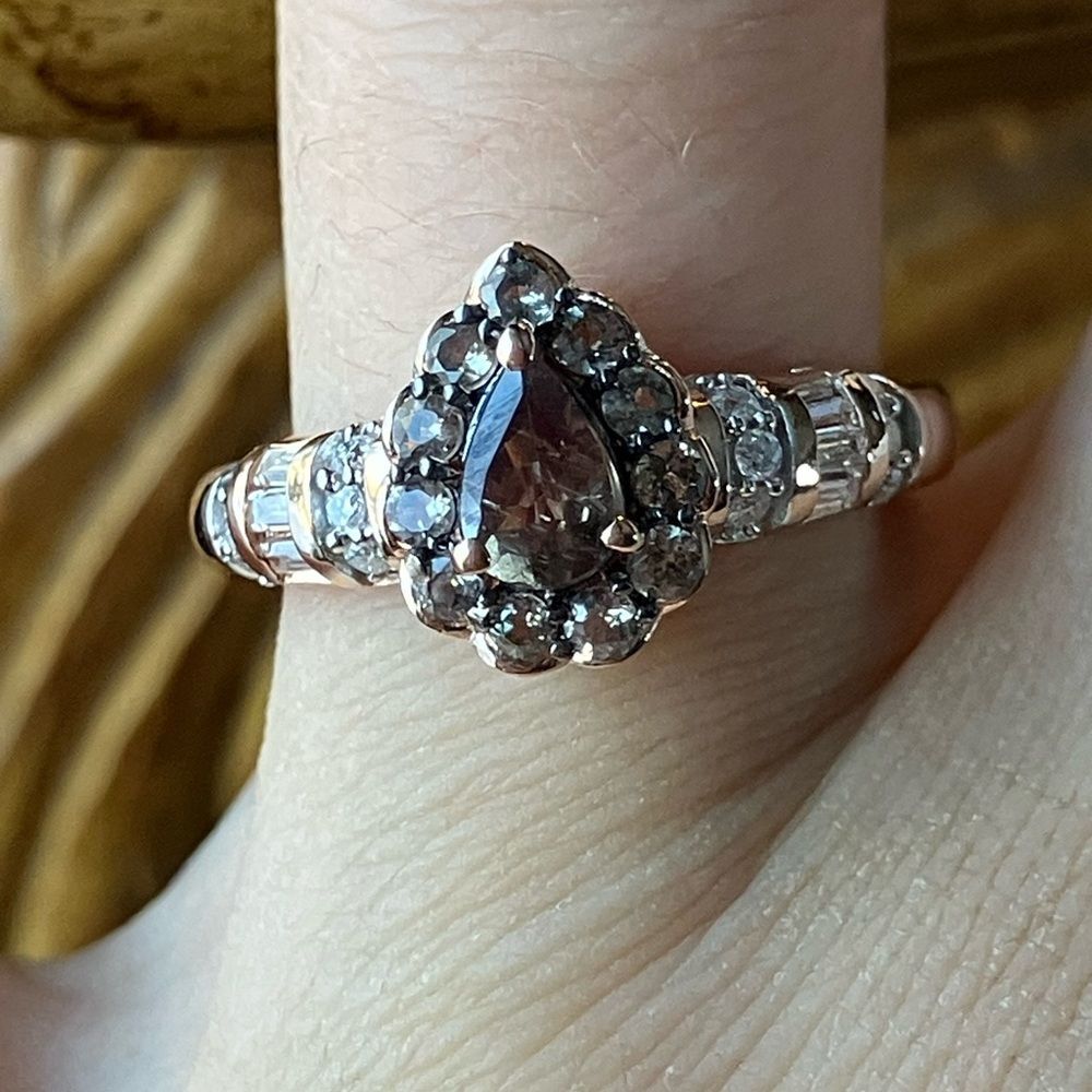 Color Changing Garnet Moissanite Sterling Silver Ring Size 7